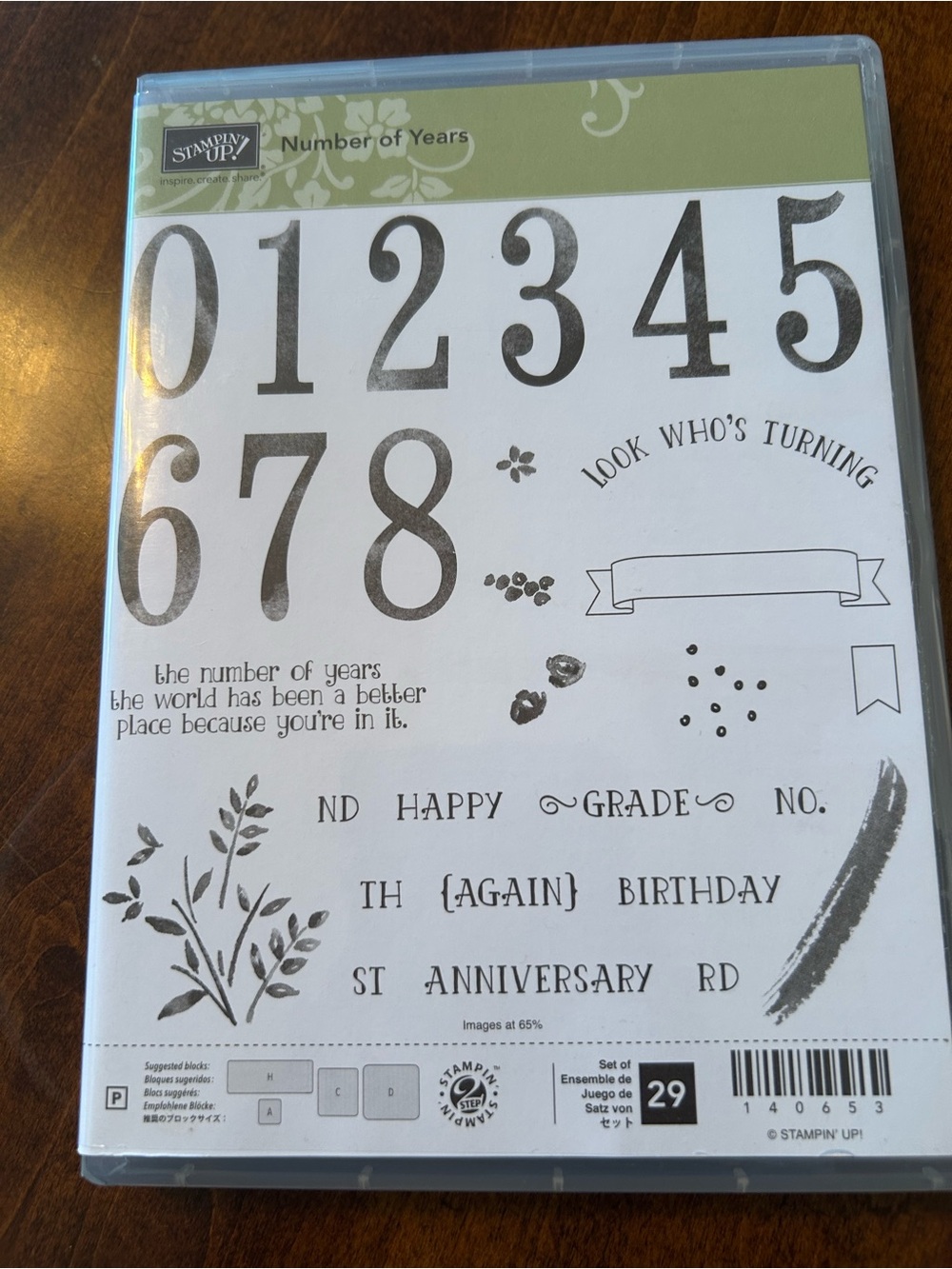 Stampin’ Up! Number of Years 29 Pc Photopolymer Stamp Set Retired